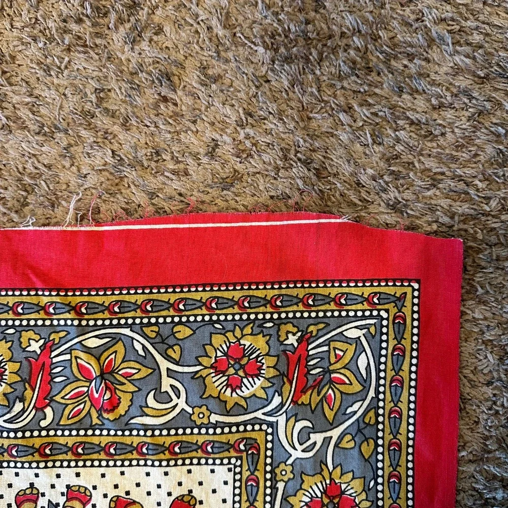 Indian Elephant Mandala Cotton Tapestry Red Grey Floral Boho Wall Hanging Throw